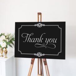 canvas sign on wooden easel