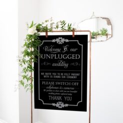 hanging sign board on copper frame