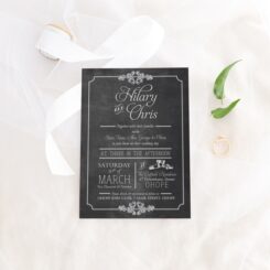 chalkboard style wedding invitation cards