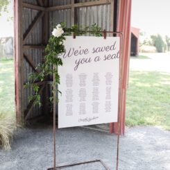 hanging sign board on copper frame