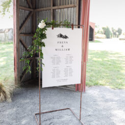 hanging sign board on copper frame