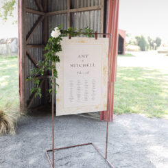 hanging sign board on copper frame