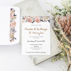 peonies floral wedding invite