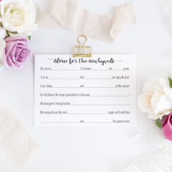 generic newlyweds version of advice card