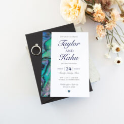 luxurious paua kiwi engagement party invite