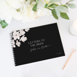 guestbook with black spine