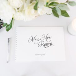 guestbook with white spine