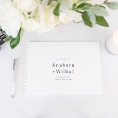 guestbook with white spine