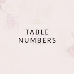 Table Number Cards