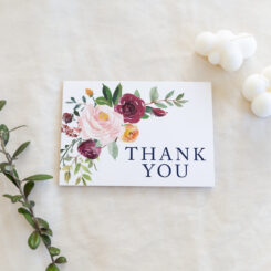 Blush Pink, Peach and Orange Floral Thank you cards